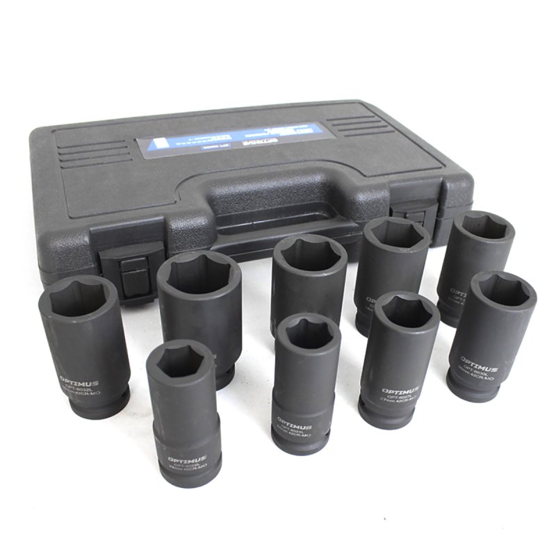OPT-60209 Набор ударных головок глубоких 3/4" 9 пр., 22-38 мм. OPTIMUS