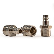 Штуцер папа с наружной резьбой 1/2M, никелированная сталь, 50шт