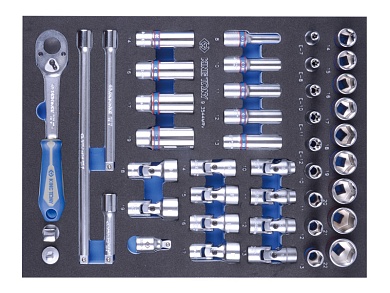 Набор торцевых головок 3/8 с принадлежностями, 44 предмета king tony 9-3544mrv