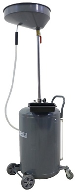 KraftWell KRW1803.80L Установка для слива масла/антифриза с круглой подъемной ванной, мобильная, объем 80 л