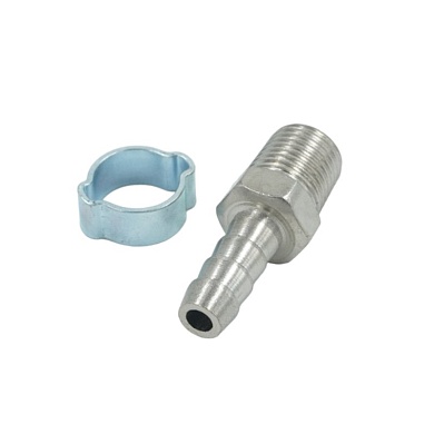 OPT-72008HM Штуцер пневматический ёлочка с обжимным кольцом, внешняя резьба 1/4", 8 мм OPTIMUS